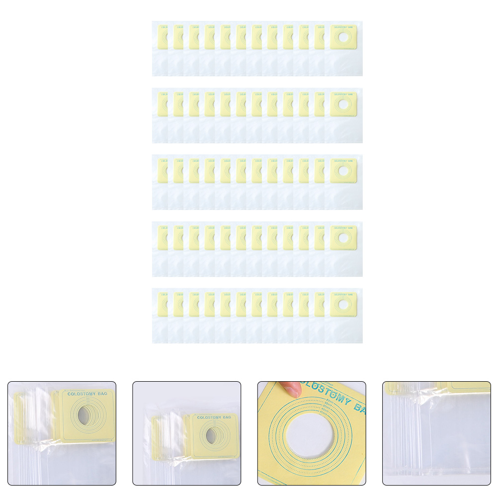 60pcs Disposable Ostomy Bags Transparent Drainable Colostomy Bags for Patients