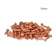 thumbnail image 2 of HUGFEGWE Flat Head Solid Copper Rivets Nuts Copper Flat Head Semi-Tubular Rivets for Household Automobile Industry Brass Tone 2x8mm 200PCS CJB91-25873, 2 of 6