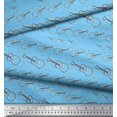 thumbnail image 3 of Soimoi Blue polyester Crepe Fabric Sketch Guitar Musical Instrument Printed Fabric 1 Yard 52 Inch Wide, 3 of 3