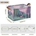 thumbnail image 7 of Yayeee Foldable Storage Basket for Shelves with Handles Waterproof Cloth Bins, Green Night Deer, 7 of 7