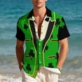 thumbnail image 5 of VBTAPA Men's St Patrick's Day Shirt Shamrock Print Short Sleeve Hawaiian Shirts Big and Tall Holiday Casual Button Down Shirt Green M, 5 of 9