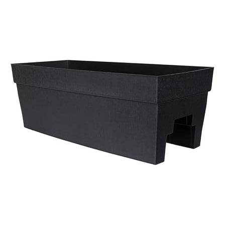 Rail Planter, Black - 6.2 Gallon Self-Watering Planter for Indoor/Outdoor Railings - 27" Length, Textured Finish