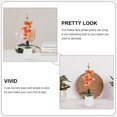 thumbnail image 2 of 2pcs Artificial Potted Flower Orchid Tabletop Artificial Potted Moth Orchids Decor, 2 of 3