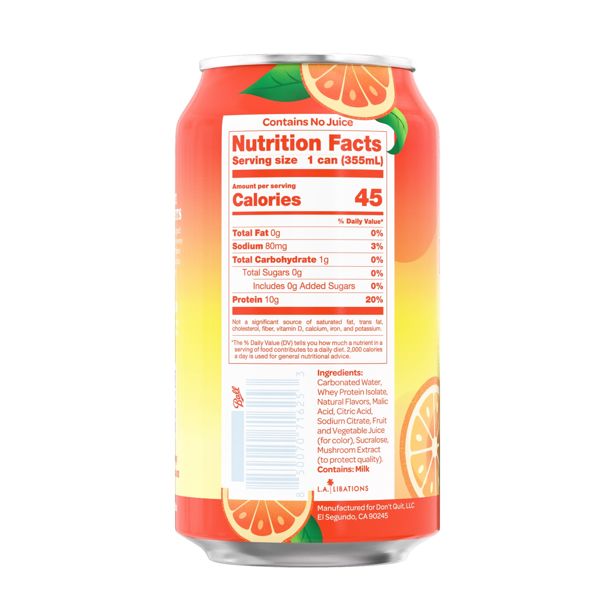 SkyPop Protein Soda, Orange