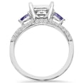 thumbnail image 2 of Pompeii3 1CT Pave Diamond & Tanzanite Ring 10K White Gold, 2 of 5