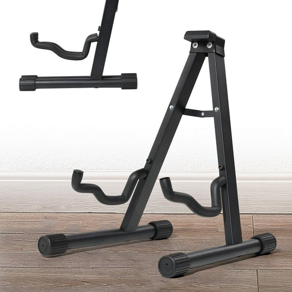 LCOKEIY Foldable Guitar Stand for Acoustic, Electric, Bass, Ukulele, Banjo - Non-Slip Rubber & Foam Arm