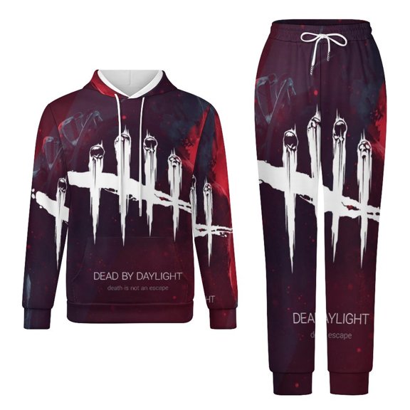 Dead by Daylight DBD Unisex Adult Sweatsuits Hoodie & Sweatpants Long Sleeve Hooded Sweatshirt Matching Joggers Tracksuit Sets 2XS