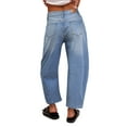 thumbnail image 5 of DOKOTOO Women's Barrel Jeans Wide Leg Vintage Mid Rise Y2k Baggy Boyfriend Ankle Denim Pants Plus Size 18, 5 of 11
