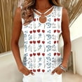 thumbnail image 4 of GERsome 4th of July Tank Tops Women's V-Neck Loose Fit Sleeveless Patriotic Summer T-Shirts Size L, 4 of 6