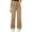 Khaki, variant on MYShe Womens Jeans Women's Casual High Waisted Jeans Stretch Wide Leg Loose Denim Pants with Pockets White XL