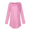 thumbnail image 4 of Susanny Cotton Tshirts for Women Long Sleeve Women’s Tops Trendy Solid Color Compression Shirt Women Crew Neck Work Tunics or Tops To Wear with Leggings Pink XL, 4 of 5