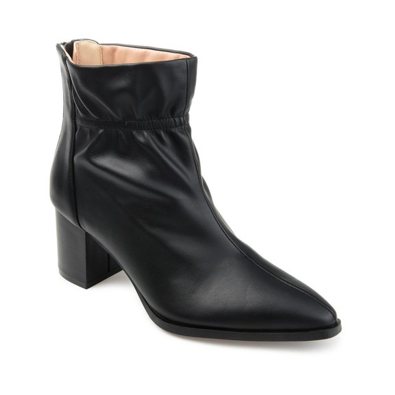 Journee Collection Womens Heddy Faux Leather Stretch Ankle Boots