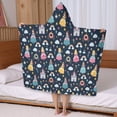 thumbnail image 5 of Dark Blue Princess Castle Pattern Hooded Bath Towel，50"x30" for Ages 3 To 12 Kids, Quick Dry Lightweight Soft Microfiber Hood Beach Towel Cover Up for Kids, 5 of 7
