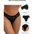 thumbnail image 4 of ohyeahlady String en Dentelle pour Femmes Culottes Tangas Grande Taille sous-Vêtements V String, 4 of 7