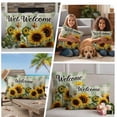thumbnail image 5 of Sunflower Outdoor Waterproof Pillow Covers, Summer Botanical Floral Sage Green Plaid Decorative Square Throw Pillowcase Sofa Cushion Sham for Patio/Couch/Chair, 26"x26" 2 Pack, 5 of 8