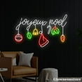 thumbnail image 2 of Glowneon Joyeux Noel Neon Sign, Joyeux Noel LED Sign, Christmas Ball Bell Santa Hat Candy Cane Sign, 2 of 5