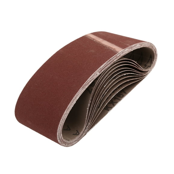 10-Piece 3"x18" Aluminium Oxide Sanding Belts 180 Grit for Wood Grinding