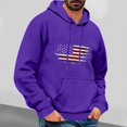 thumbnail image 2 of Wyobmus Flight U.S. Flag Hoodies for Men Casual Printed Sweatshirt Lightweight Long Sleeve Sport Pullover With Pocket Drawstring Workout B-Purple, 2 of 3