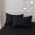 thumbnail image 5 of Jessy Home Bed Sheets Set 4 Piece King Sheet Set Black Cotton Blend Fitted Sheet, Flat Sheet & 2 Pillowcases Bedding Set, 5 of 10