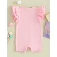 thumbnail image 3 of Bagilaanoe Newborn Baby Girl Summer Jumpsuit Fly Sleeve Bodysuit 3M 6M 12M 18M Infant Casual One Piece Romper, 3 of 8