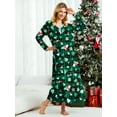 thumbnail image 2 of Avidlove Women's Christmas Long Sleeve Nightgown Long Sleepshirts Henley Sleep Dress Full Length Sleepwear, 2 of 6