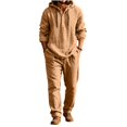 thumbnail image 2 of Babcutegg Mens Outfit Set Button Front Long Sleeve Hoodie and Pants Lightweight Casual Clothing 2-Piece Khaki Size XL, 2 of 7