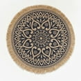 thumbnail image 3 of Fymlhomi Woven coaster Nordic placemat cotton linen table heat mat shooting props Round jute decorative mat--Diameter: 15inches/38cm, 3 of 5