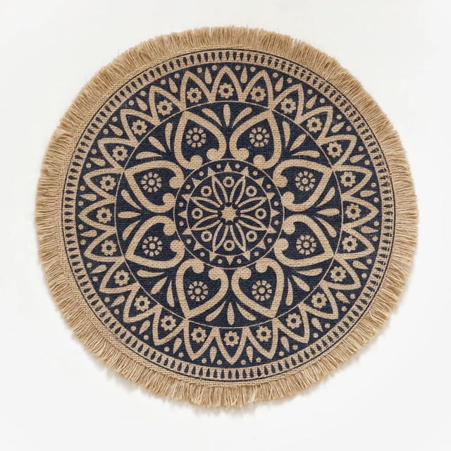 Zhuge Manteles individuales de algodón resistentes al calor, manteles antideslizantes y lavables, accesorios de decoración de cocina (juego de 6, tamaño 14,96 pulgadas, A03)