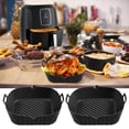 thumbnail image 1 of 2 Pcs Casserole en Silicone pour Friteuse à Air Chaud avec Poignée Panier en Silicone Antiadhésif Carré de 6,9 Po Résistant à la Chaleur Réutilisable Casserole en Silicone pour Friteuse à Air, 1 of 7