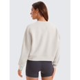 thumbnail image 2 of Sudadera CRZ YOGA SoftAura con cuello redondo y manga larga para mujer, color blanco, 2 of 6