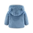 thumbnail image 2 of Toddler Fall Jacket Newborn Toddler Baby Girl Boy Winter Coat Zipper Fleece Hooded Jacket Infant Girls' Outerwear Warm Clothes Girls Lightweight Jacket, 2 of 3