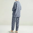 thumbnail image 6 of YOIAVAIOY Womens Fluffy Pajamas Set V Neck Pullover and Joggers Fleece Plush Sleepwear 2 Piece Pjs Sets Warm Fuzzy Loungewear Navy M, 6 of 7