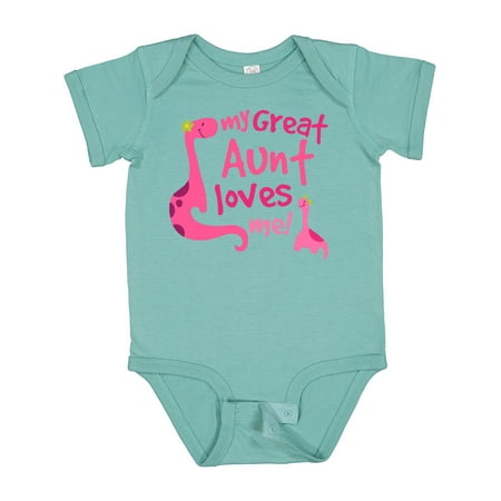 

Inktastic My Great Aunt Loves Me Dino Gift Baby Girl Bodysuit