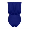 thumbnail image 4 of YIFUNIN Women's Solid Color Off Shoulder Tube Top One Piece Swimsuit Sexy Ruched Detail for Women Summer Beach Vacation Pool Swimming,Blue 3XL, 4 of 6