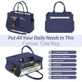 thumbnail image 5 of Cshidworld Canvas Tote Bag for Women With Side Pockets, Laptop Work Crossbody Everyday Satchel, Purses Shoulder Tote Bag Everyday Satchel Handbags Messenger for Travel Nurse College Gift, Blue, 5 of 7