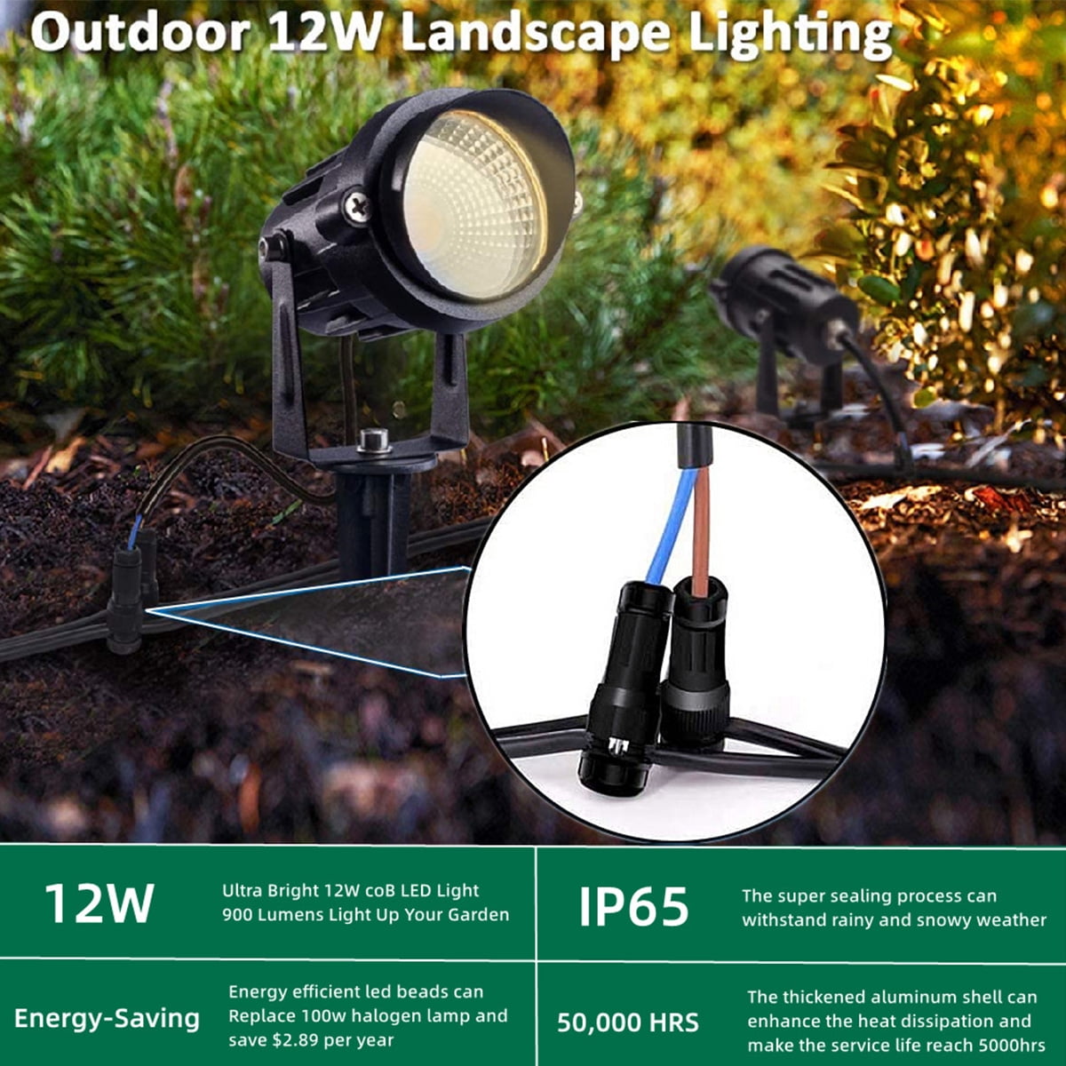 KTCINA 16pcs Low Voltage Wire Connectors Low Voltage Fastlock Landscape