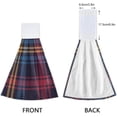 thumbnail image 4 of SKYSONIC 2 Pcs Hanging Hand Towels, Soft Absorbent Dark Blue Plaid Towel for Kitchen Bathroom, 12"x17", 4 of 7