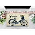 thumbnail image 2 of Kashi Home Printed Coir Fiber 18x28 Non-Slip Doormat, Durable Outdoor / Indoor Rug, Entryway, Front Door, Porch, Patio, Welcome Mat, Hello Spring Theme, Floral Americana Design Decor (Welcome Bicycle), 2 of 6