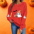 thumbnail image 2 of Tnhcen Women's Halloween Long Sleeve Crewneck Sweatshirt Plus Size Casual Fall Sweater Loose Fit Autumn Pullover Graphic Tee Y2K Streetwear, 2 of 5