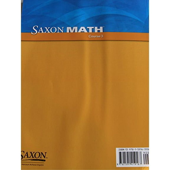 Pre-Owned Saxon Math Course 3, 9781591419167, 1591419166, Paperback, Solution Manual edition