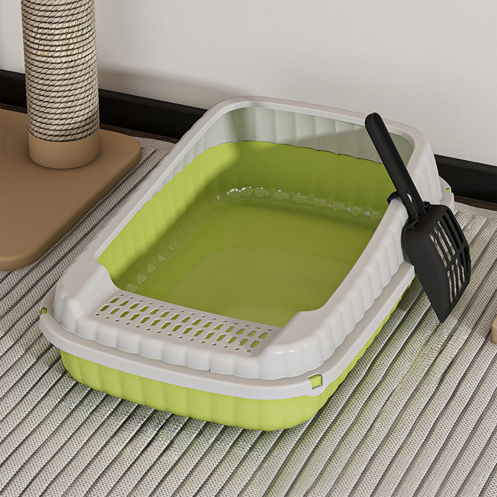 Msgweeeg Extra Large Cats Litter Box Litter Boxes High Bar Litter Box with Splashs Provides Ample Space for Cats Includes Shovel for Kittens