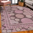 thumbnail image 3 of Geometric Decorative Rug, Scribble Style Striped Rounds and Dots in Neutral Pastel Colors, Quality Carpet for Bedroom Dorm and Living Room, 6 Sizes, Pale Pink, by Ambesonne, 3 of 4