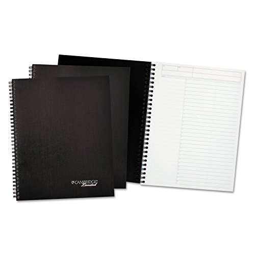Cuaderno empresarial Cambridge Action-Planner 7-1/4" x 9-1/2", negro, 80 hojas, 3 paquetes (MEA45016)