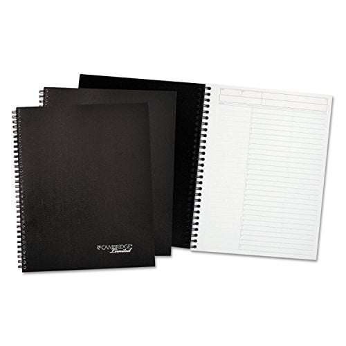 Cuaderno empresarial Cambridge Action-Planner 7-1/4" x 9-1/2", negro, 80 hojas, 3 paquetes (MEA45016)