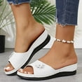 thumbnail image 2 of Mepaouo Orthopedic Sandals for Women Low Wedge Summer Beach Slides Arch Support Flower Slippers Shoes, 2 of 7