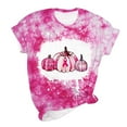 thumbnail image 5 of Alkepwun Pink Ribbon Shirts for Women Short Sleeve Breast Cancer Shirt Inspirational Breast Cancer Awareness Gifts Halloween Pumpkin Ghost Flower Printed Graphic Tees Tops,S-5XL, 5 of 7