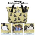 thumbnail image 2 of Tote Bag for Women - Dachshund Footprint Shoulder Bag - Large Utility Work Duffle Bag with Zipper Handbag for Travel, Work, Sprots, 2 of 5