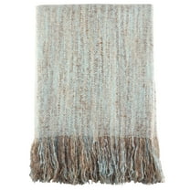 Faux Mohair Shabby Chic Woven Throw Blanket with Tassel - 50"x60" (Aqua)