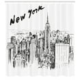 thumbnail image 3 of Ambesonne Urban Shower Curtain, Vintage Hand Drawn City, 69"Wx70"L, Charcoal Grey White, 3 of 3