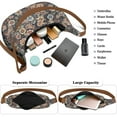 thumbnail image 3 of Nylon Crescent Bag for Women Men Trendy, Floral Medium Crossbody Dumpling Bags with Adjustable Strap Lightweight Travel Shoulder Tote Half Moon Hobo Bag, 3 of 5